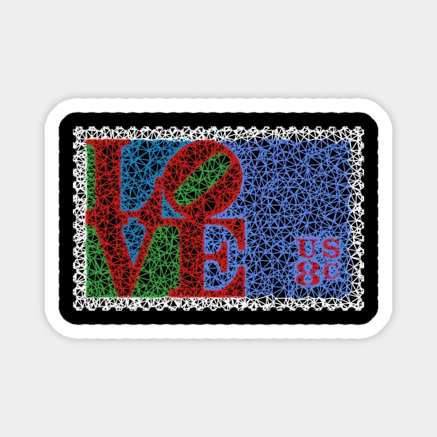 Low Poly Love Stamp (Robert Indiana) Magnet by TRIME