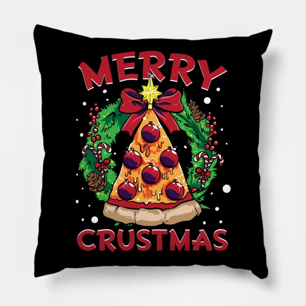 Pizza Christmas Tree Balls Xmas Men Boys Crustmas Gifts Pillow by Ramadangonim