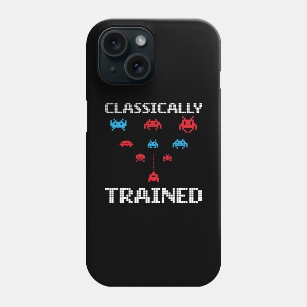'Classically Trained' Funny 80's Video Game Icon Phone Case by ourwackyhome