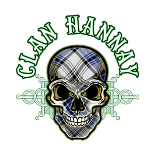 Scottish Clan Hannay Tartan Celtic Skull T-Shirt