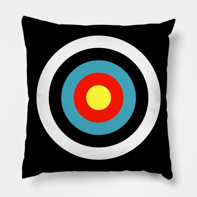 Bullseye Archery Target Shooter Rings Pillow by phoxydesign