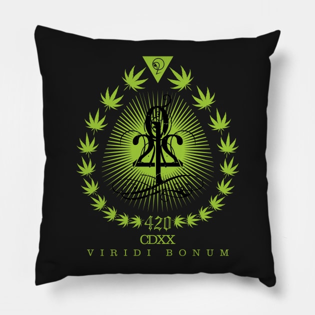 Good Green (Viridi Bonum) Pillow by imagexcel