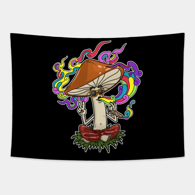 Hallucinogenic Shrooms Magic Mushroom Pot Smoking Weed Tapestry by PomegranatePower