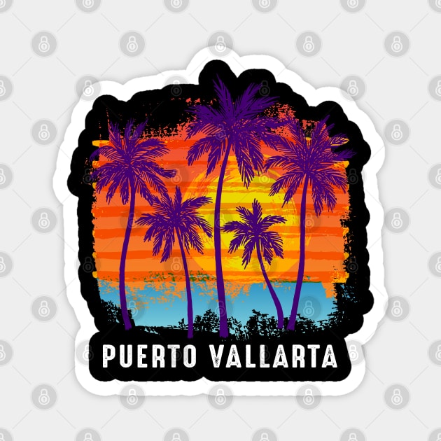 Puerto Vallarta Mexico Tropical Beach Design Magnet by FilsonDesigns