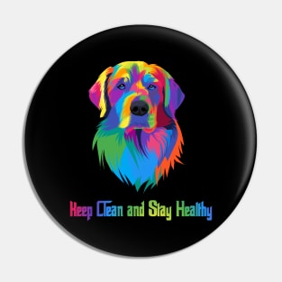 Colorful dog keep clean and stay healthy Pin