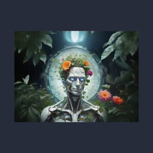 Cyborg with plants in head T-Shirt