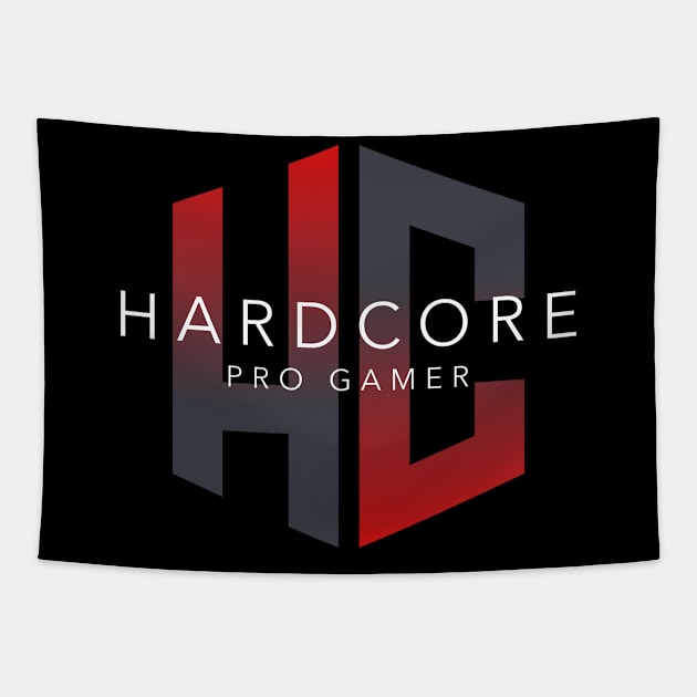 Hardcore Pro Gamer Gaming Typography Design Tapestry by New East 