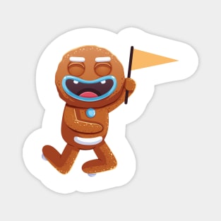 Christmas Sticker, Ginger Man Sticker Magnet