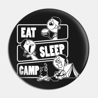 Eat Sleep Camp Repeat - Funny Camping Tent Gift design Pin