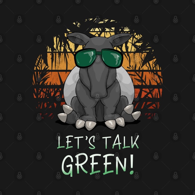 Retro Sunset Jungle Tapir Climate Change Activism by SkizzenMonster