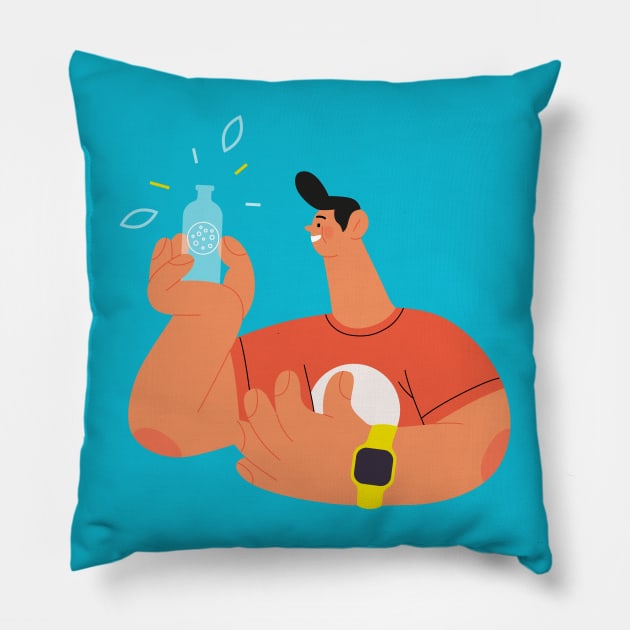 Sport Guy Drinking Pillow by JunkyDotCom