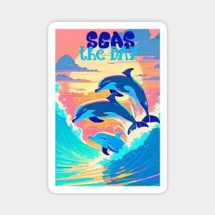 Seas The Day Dolphins Magnet