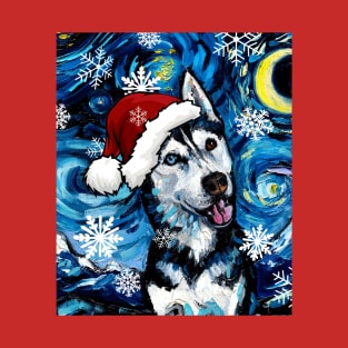 Happy Husky Santa T-Shirt