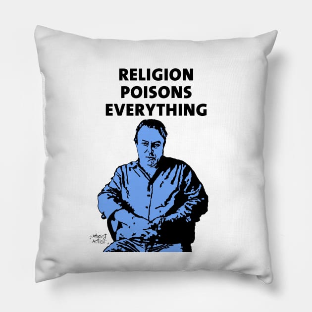 Christopher Hitchens white background Pillow by DJVYEATES