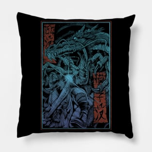 "SAMURAI VS DRAGON" Pillow