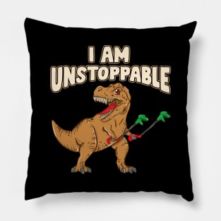 I Am Unstoppable TRex Funny Short Dinosaur Arms Pillow