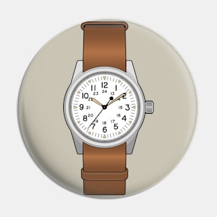 White Dial Military Watch Pin