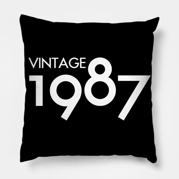 Vintage 1987 Gift 33rd Birthday Party Pillow by Damsin