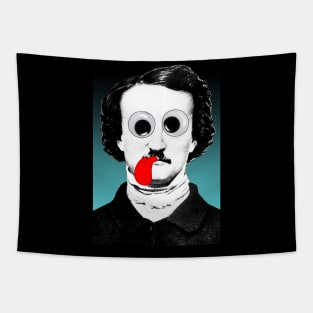 Edgar Allan Poe Graphic Design Tongue/Googly Eyes Tapestry