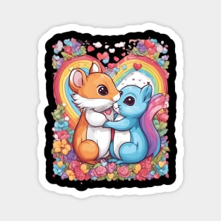 Romantic Couple Squirrel Magnet