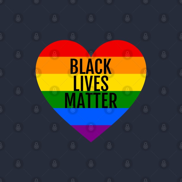 Black lives matter, LGBT rainbow heart by beakraus