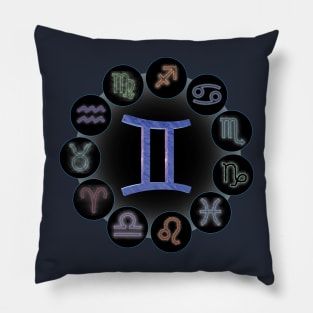 Gemini/The Twins Zodiac Symbol. Pillow