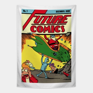 Future Christmas Comics Cover Vintege Fan Art Tapestry