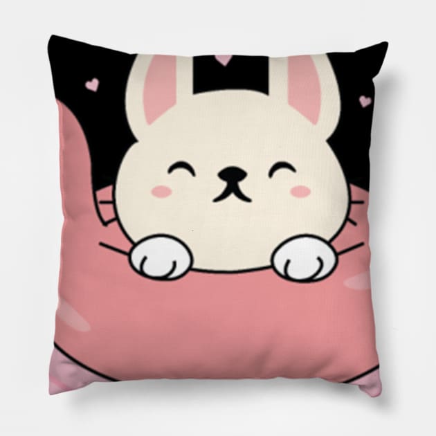 Cute Bunny Rabbit Pillow by Spangenberg