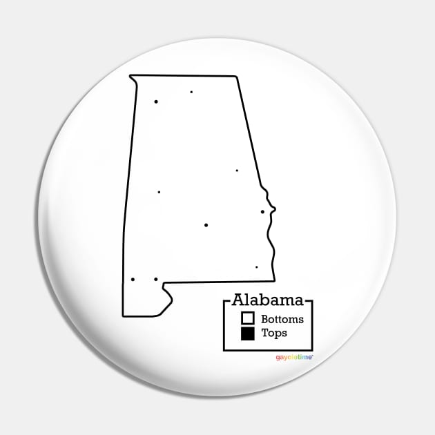 Alabama Bottoms / Tops Map Pin by GayOleTime