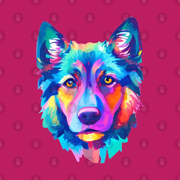 Colorful Dog Painting by dcveta