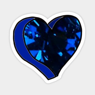 Cool Blue Sapphire Love Heart Magnet