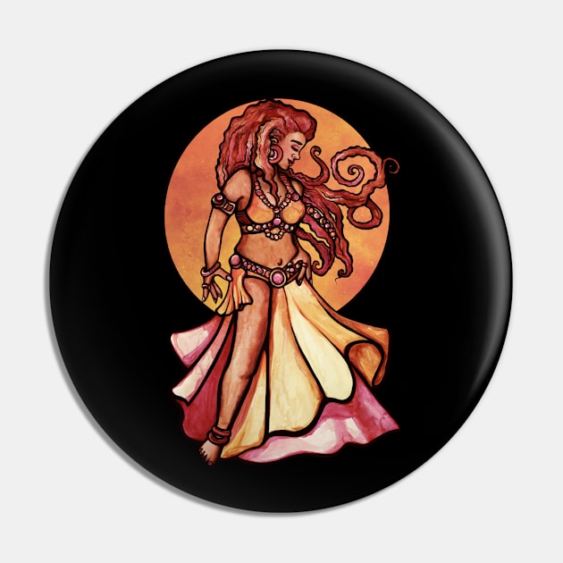 Autumn Moon Belly Dancer Goddess Pin by bubbsnugg