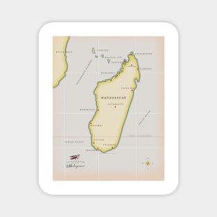 Madagascar vintage map Magnet