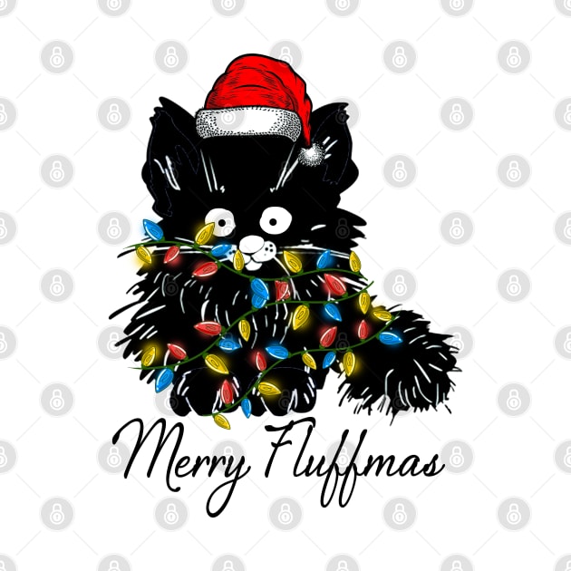 black cat merry fluffmas by artbyclivekolin