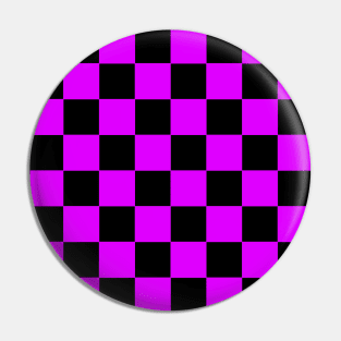 Phlox and Black Chessboard Pattern Pin