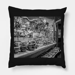 Street vendor at the Aachen Christmas market Pillow