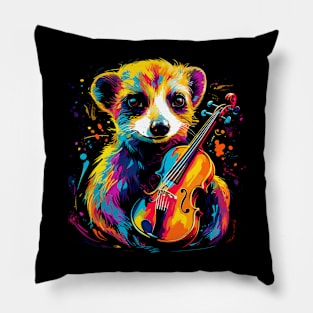 Meerkat Playing Violin Pillow
