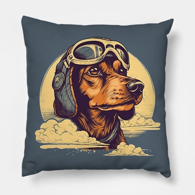 Aviator dog Pillow by GreenMary Design