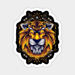 lion retro gold Magnet