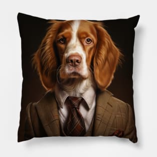 Welsh Springer Spaniel Dog in Suit Pillow