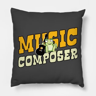 Music Composer funny frog Pillow