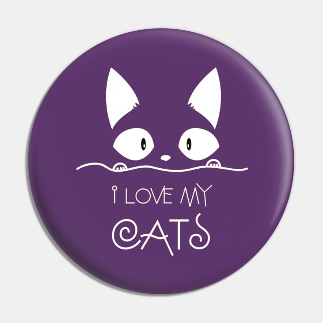 I Love My Cat Pin by  El-Aal