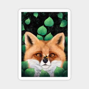 Fox in leaves Magnet