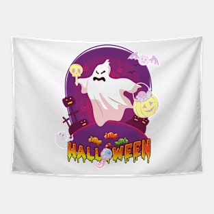 Halloween Ghost Pastel Candy Cute and Funny Spooky Costume Tapestry