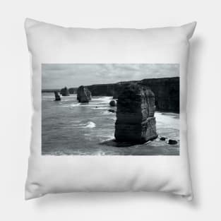 The Twelve Apostles in Black and White Pillow