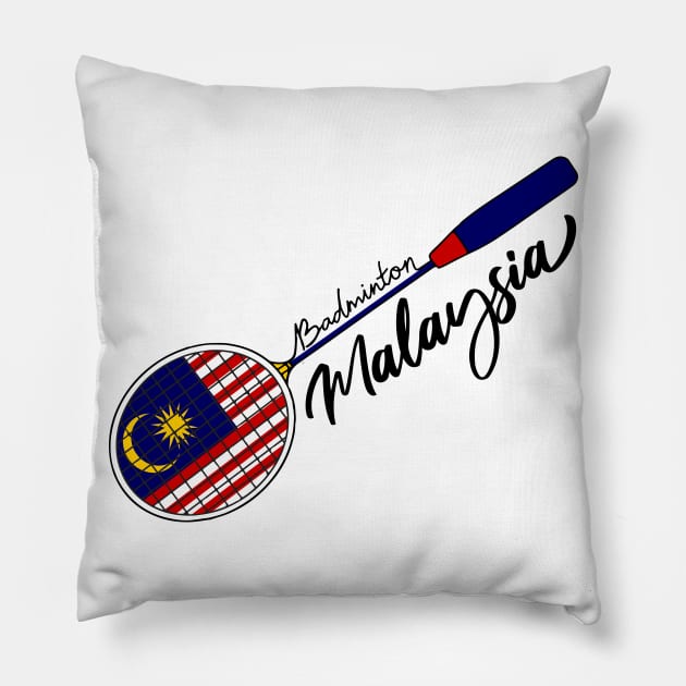 Malaysia Flag of Badminton Racquet Racket Sports (Malaysia) Flag Pillow by Mochabonk