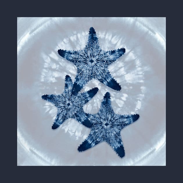 Sea Star Mandala Indigo Blue Tie Dye by LittleBean