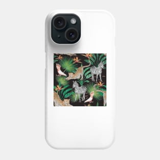 Leopard and jungle animals Phone Case