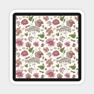 Floral seamless pattern with fantasy blooming flowers Magnet