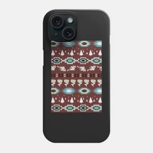 Winter pattern with cats and flowers Phone Case